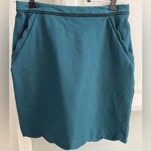 Skies Are Blue, Teal Green Stitch Fix Scalloped Skirt, size Medium